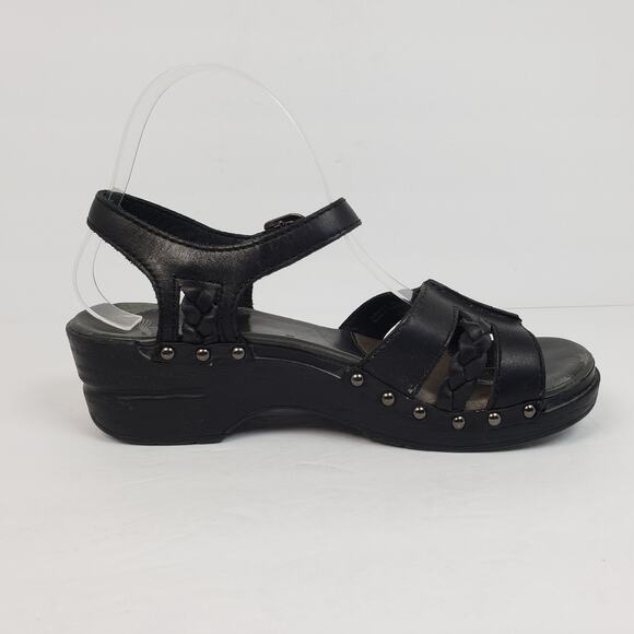 Dansko Sissy Womens Size EU 39 US 8.5-9 Black Leather Braided Slingback Sandals - Picture 4 of 14